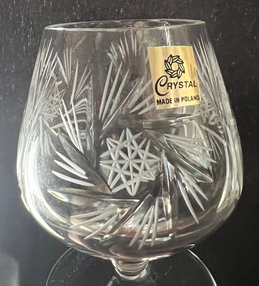 Pinwheel Brandy Blown Glass Set‎ 6 Bohemia Crystal Crystalex Made in Poland